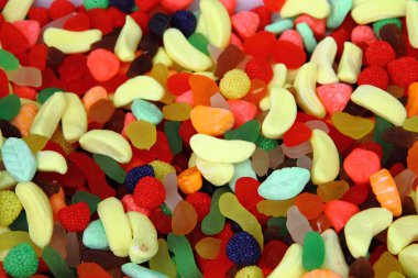 yumuşak jöle renkli şekerler