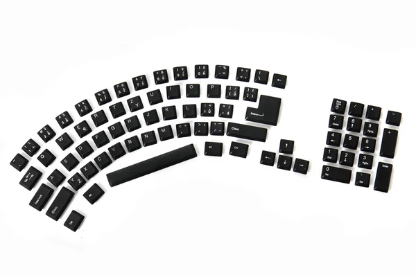 Эргономичная чёрная клавиатура — стоковое фото