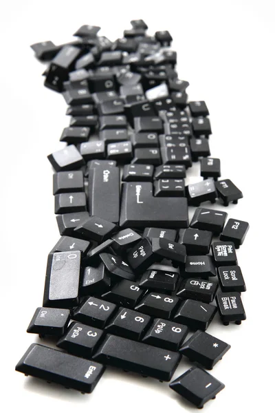 Chaos schwarze Tastaturtasten — Stockfoto