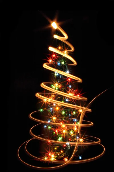 Xmas tree in the dark night — Stock Photo, Image