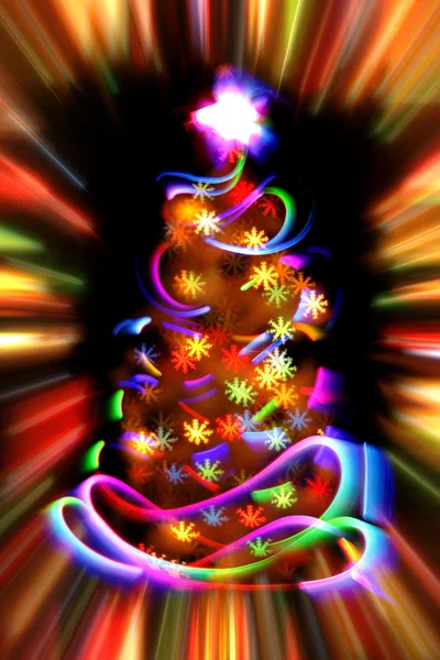 Árvore de Natal das luzes de Natal — Fotografia de Stock