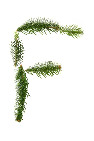 F - symbol från jul alfabetet — Stockfoto