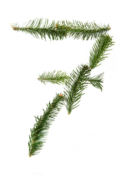 7 - símbolo numérico del alfabeto navideño — Foto de Stock