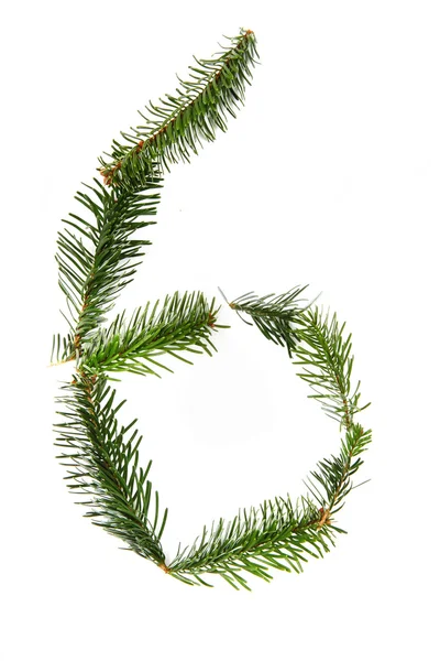 6 - number symbol from christmas alphabet — Stock Photo, Image