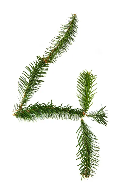 4 - number symbol from christmas alphabet — Stock Photo, Image