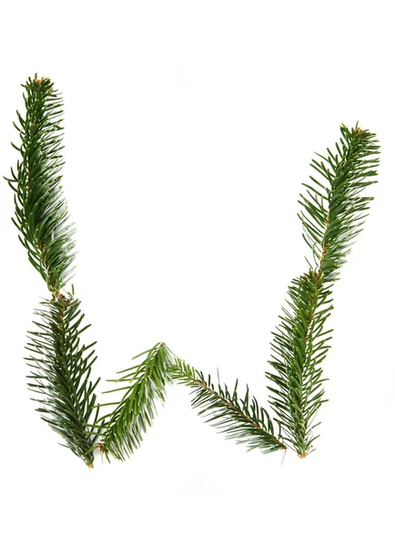 W - symbol z Boże Narodzenie alfabet — Zdjęcie stockowe