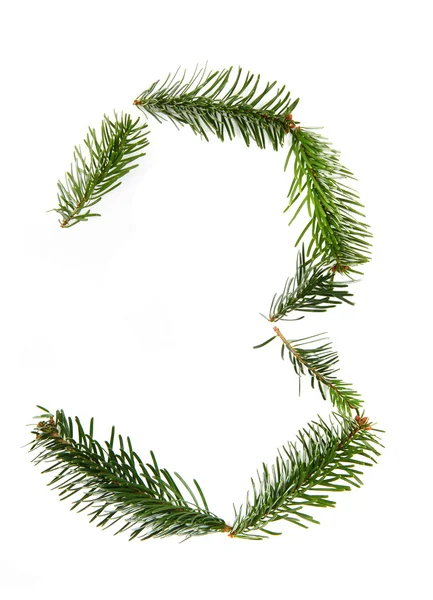 3 - number symbol from christmas alphabet — Stock Photo, Image