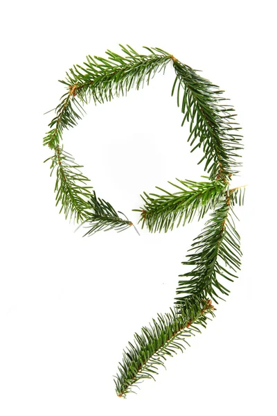 9 - number symbol from christmas alphabet — Stock Photo, Image