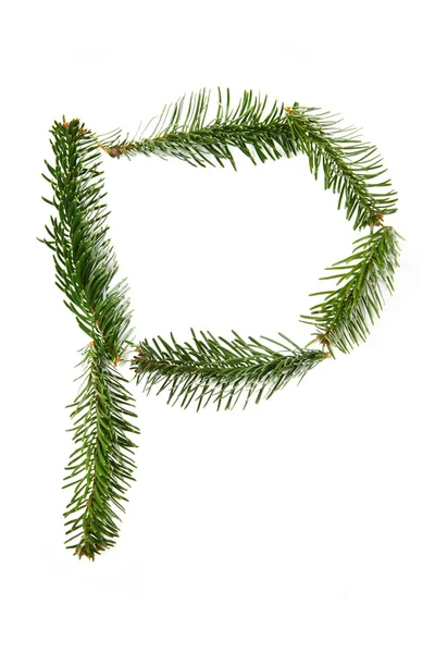 P - symbol from christmas alphabet — Stock Photo, Image