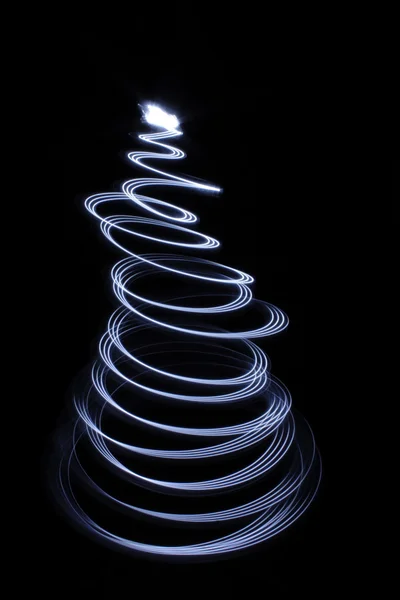 Christmas tree from xmas blue lights — Stock Photo, Image