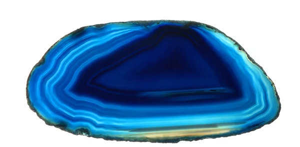 Blue agate gem isolated — Stock Photo, Image