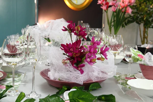 Detalhes decorações de mesa de casamento — Fotografia de Stock