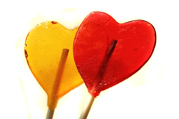 Twee valentine lollies — Stockfoto