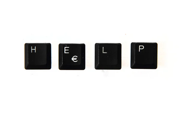 Pomoc - słowo z klawiszy — Zdjęcie stockowe