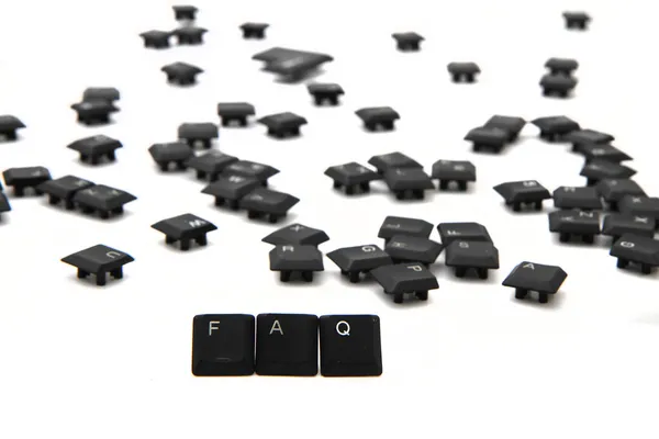 FAQ woord van toetsen op het toetsenbord — Stockfoto