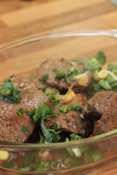 Beef steaks in the kitchen — Stock Photo, Image