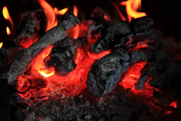 Fireplace background (fire texture) — Stock Photo, Image