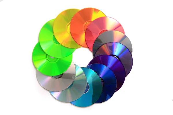 Color(Rainbow) cd- en dvd-media — Stockfoto