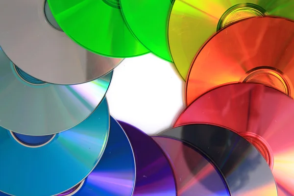 Cor (arco-íris) meios de CD e DVD — Fotografia de Stock