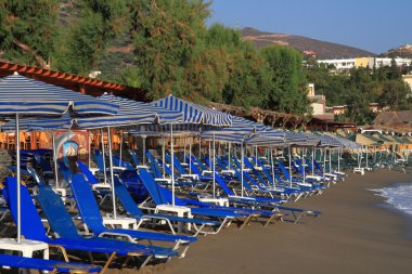 Yunanistan plaj şemsiye ile 