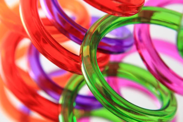 Spiral färg plast strån — Stockfoto