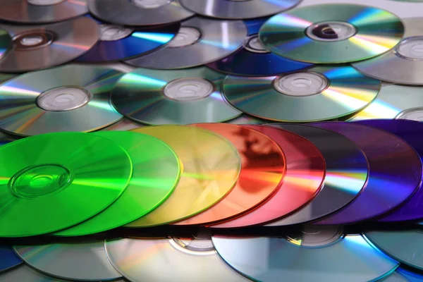 Renkli cd ve dvd arka planı — Stok fotoğraf