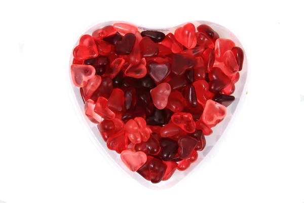 Röd jelly godis hjärtan — Stockfoto
