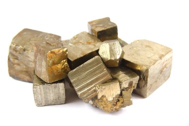 gold (pyrite mineral) isolated  clipart