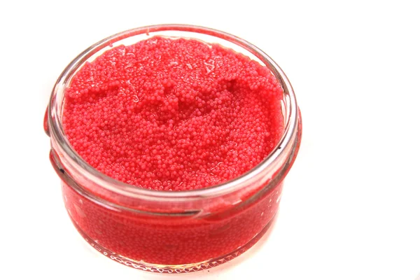 Röd kaviar i glas — Stockfoto