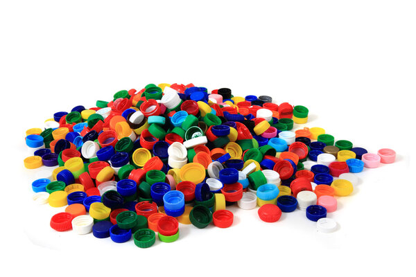 color plastic caps (from PET)