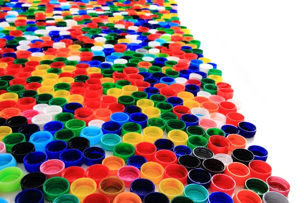 Color plastic caps (from PET) — Stock Photo, Image