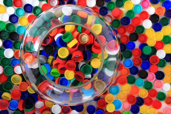 プラスチック製のキャップの背景の色 — ストック写真