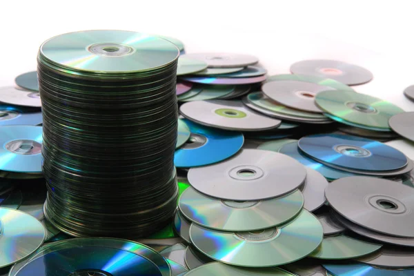 CD and DVD isolated on the white