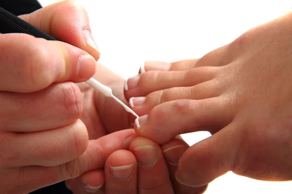 Pedicure, fazendo unhas (pés ) — Fotografia de Stock