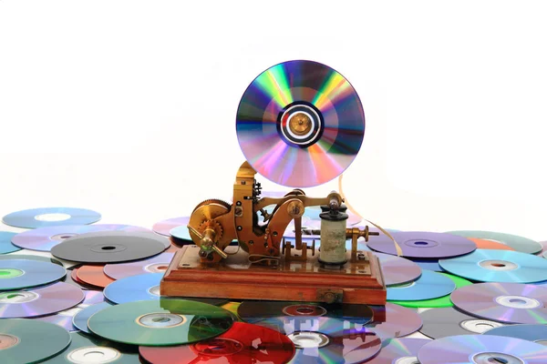Old telegraph as music player — Stock Photo, Image