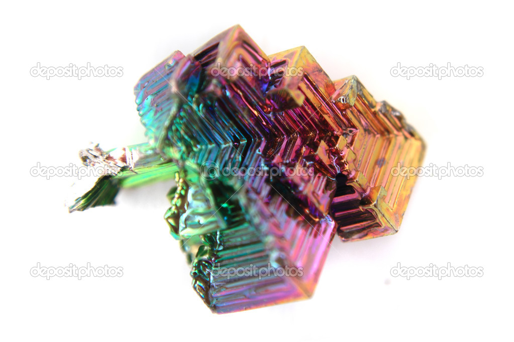 bismuth (Bismuthum - Bi) color metal crystal