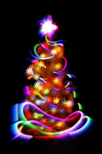 Xmas tree från juleljus — Stockfoto