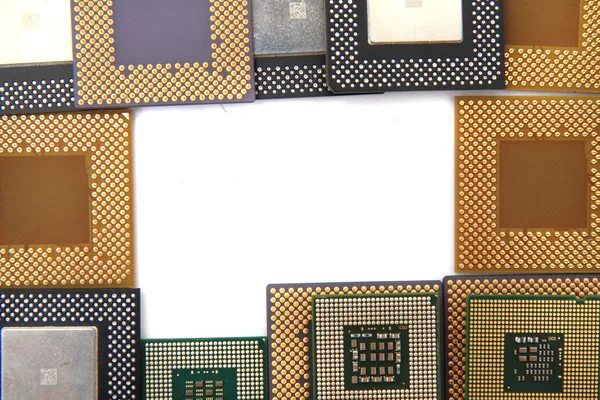 Microprocessors as frame — Stock Photo, Image