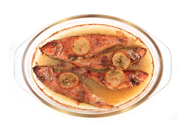 Grilled redfishes with lemon — Stock Photo, Image