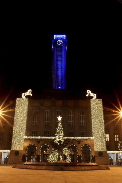 Ostrava city in the christmas night — Stock Photo, Image