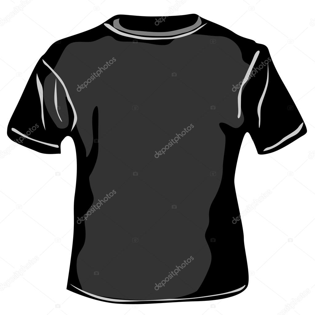 Black TShirt on white background vector eps 10