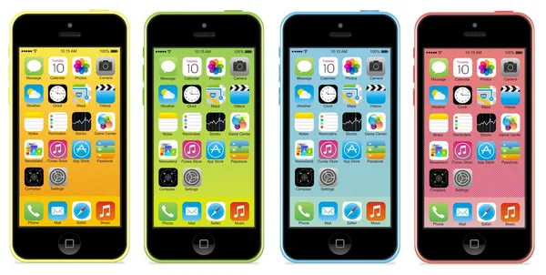 彩色 iphone 5 c — 图库矢量图片