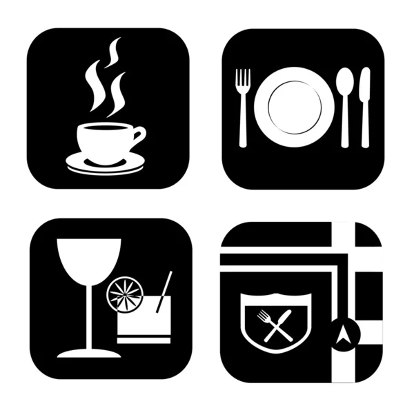 Iconos del restaurante — Archivo Imágenes Vectoriales