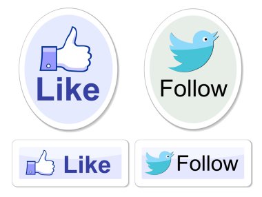 Facebook ve twitter gibi bu düğmeler