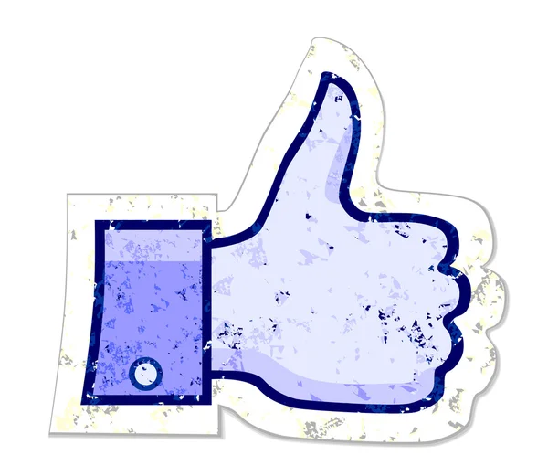 Facebook me gusta botón grunge — Vector de stock