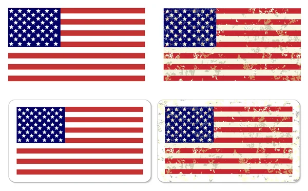 Grunge ΗΠΑ σημαία αυτοκόλλητο — Διανυσματικό Αρχείο