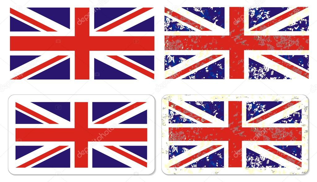 Vector grunge styled flag of great britain