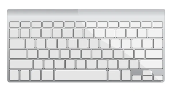 Klawiatury komputerowe nowoczesne aluminiowe na białym tle — Wektor stockowy