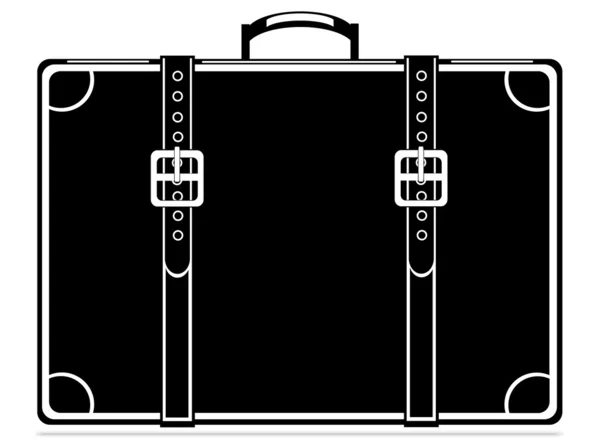 Black vintage briefcase — Stock Vector