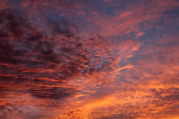 Pomerančové mraky při západu slunce — Stock fotografie